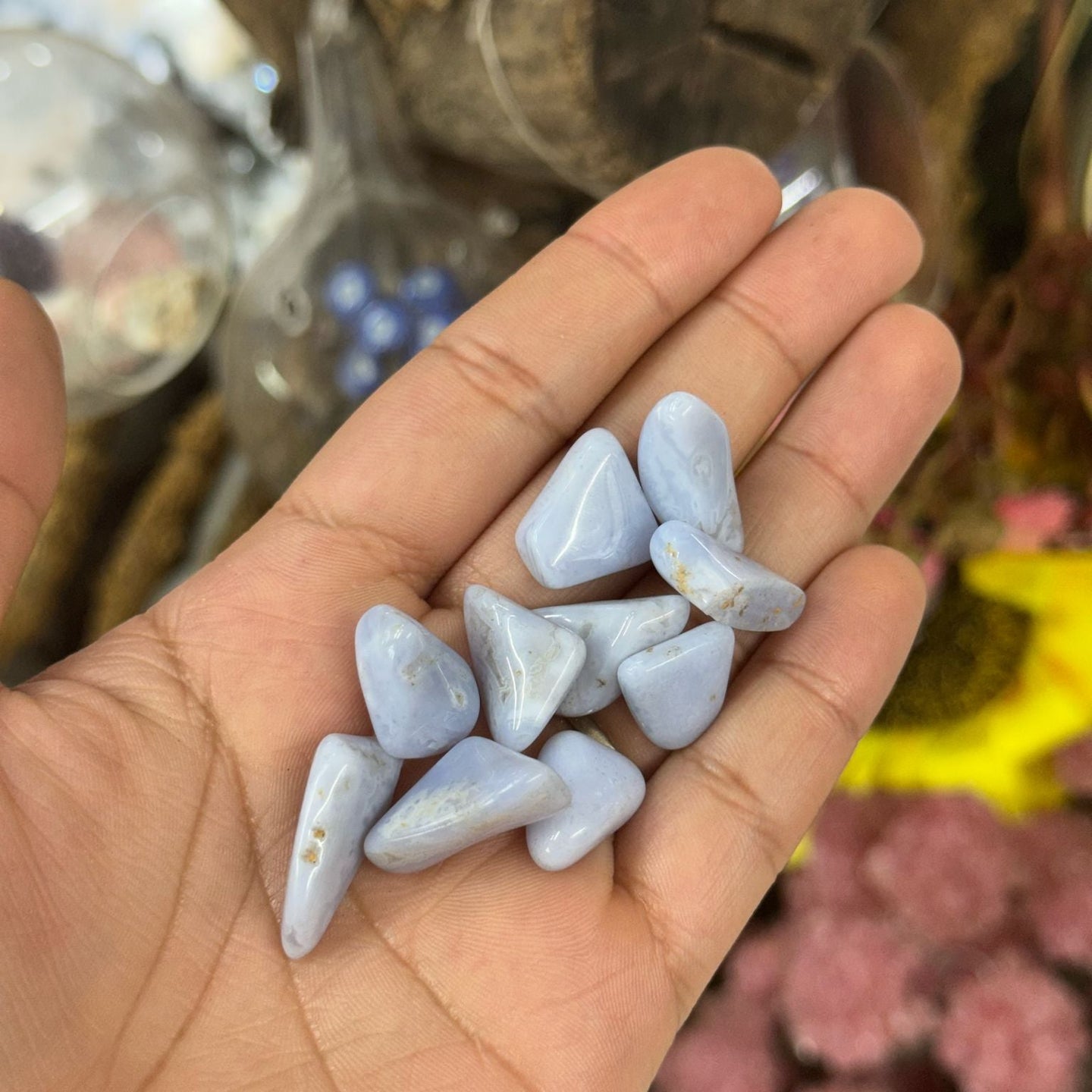 Small Blue Lace Agate Polished Stone