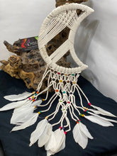 Load image into Gallery viewer, White Dream Catcher Half Moon Home Decor/ Boho Decor/ Bedroom Decor/ Nursery Decor
