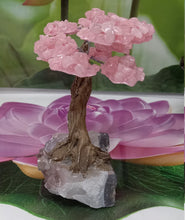 Load image into Gallery viewer, Rose Quartz  Gemstone Tree on Amethyst base, The Genuine Love Tree