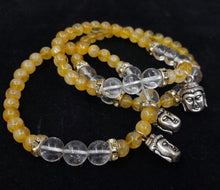 Load image into Gallery viewer, Buddha Citrine and White Quartz Bracelet