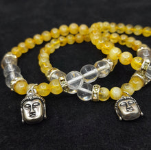 Load image into Gallery viewer, Buddha Citrine and White Quartz Bracelet